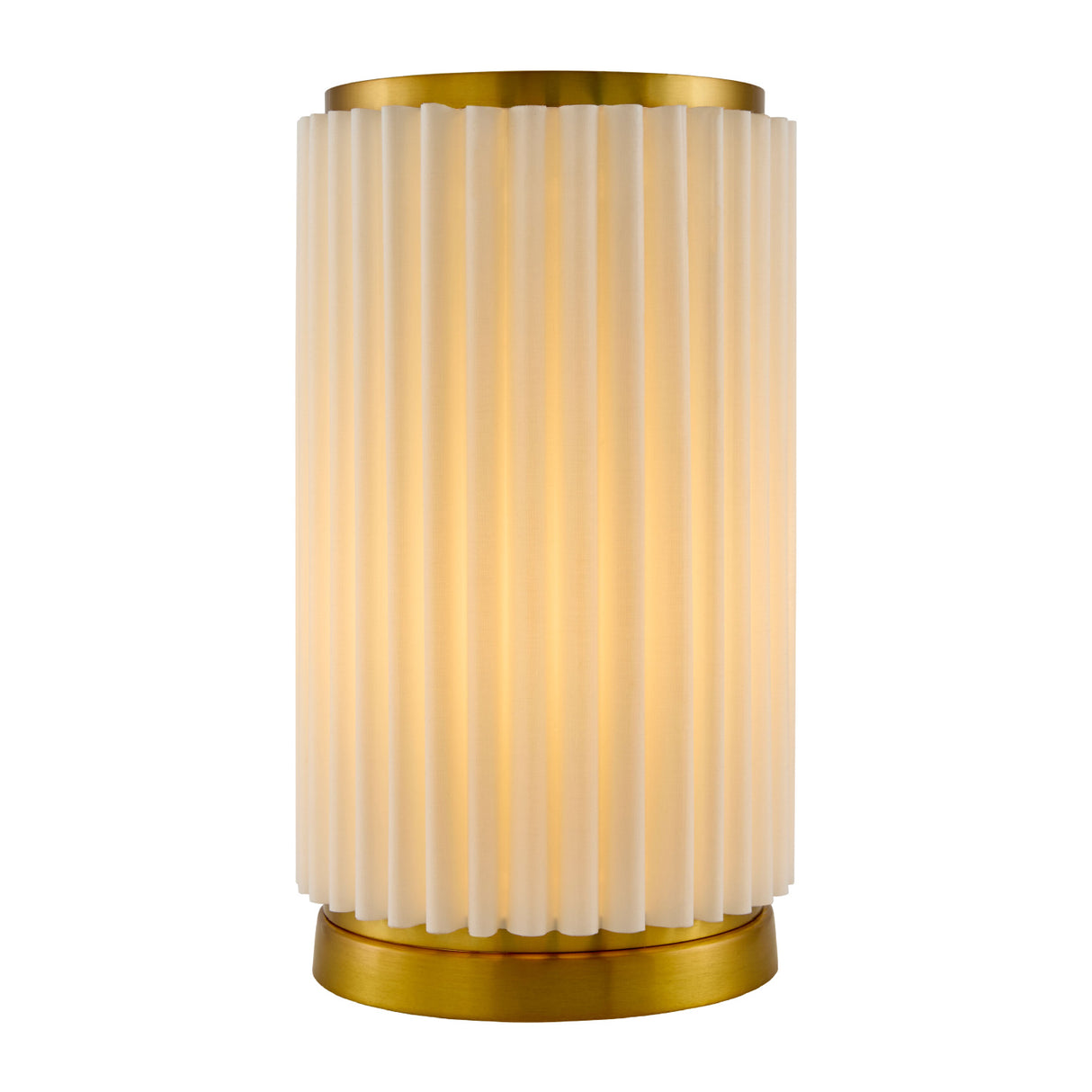 White Fluted Linen Table Lamp | Oroa.com
