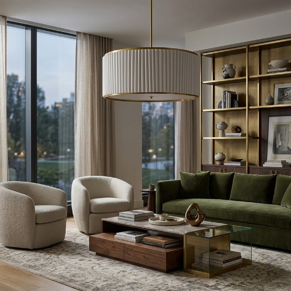 White Fluted 2-Light Chandelier | Oroa.com