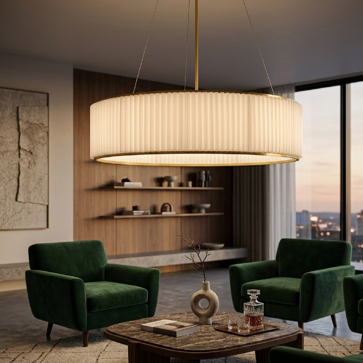 White Fluted 2-Light Chandelier | Oroa.com