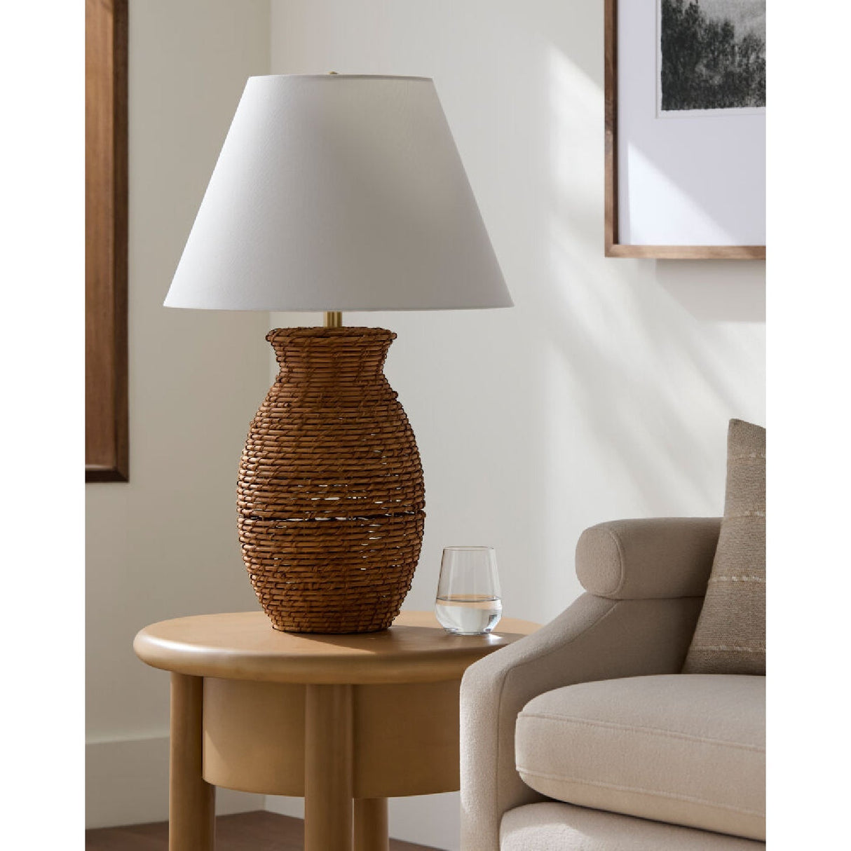Modern European furniture - Painted Rattan Accent Table Lamp - www.oroa.com