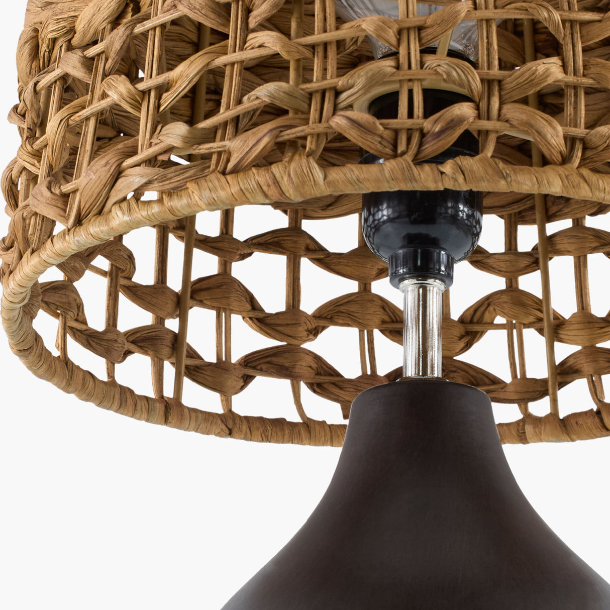 Modern European furniture - Braided Seagrass Ceramic Table Lamps (2) - www.oroa.com
