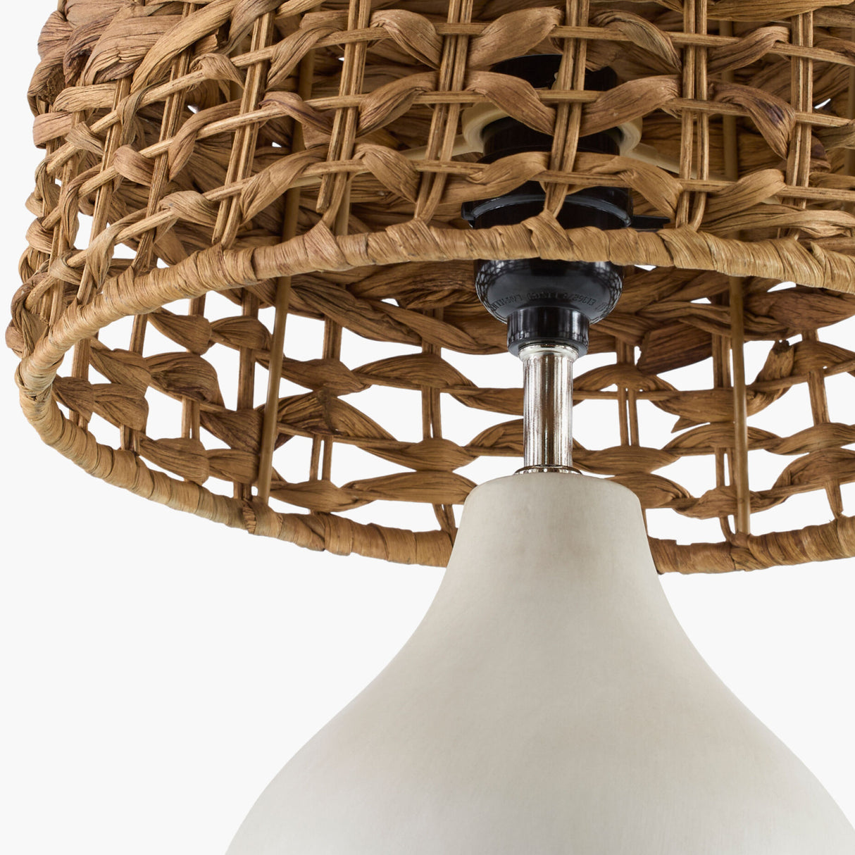 Modern European furniture - Braided Seagrass Ceramic Table Lamps (2) - www.oroa.com
