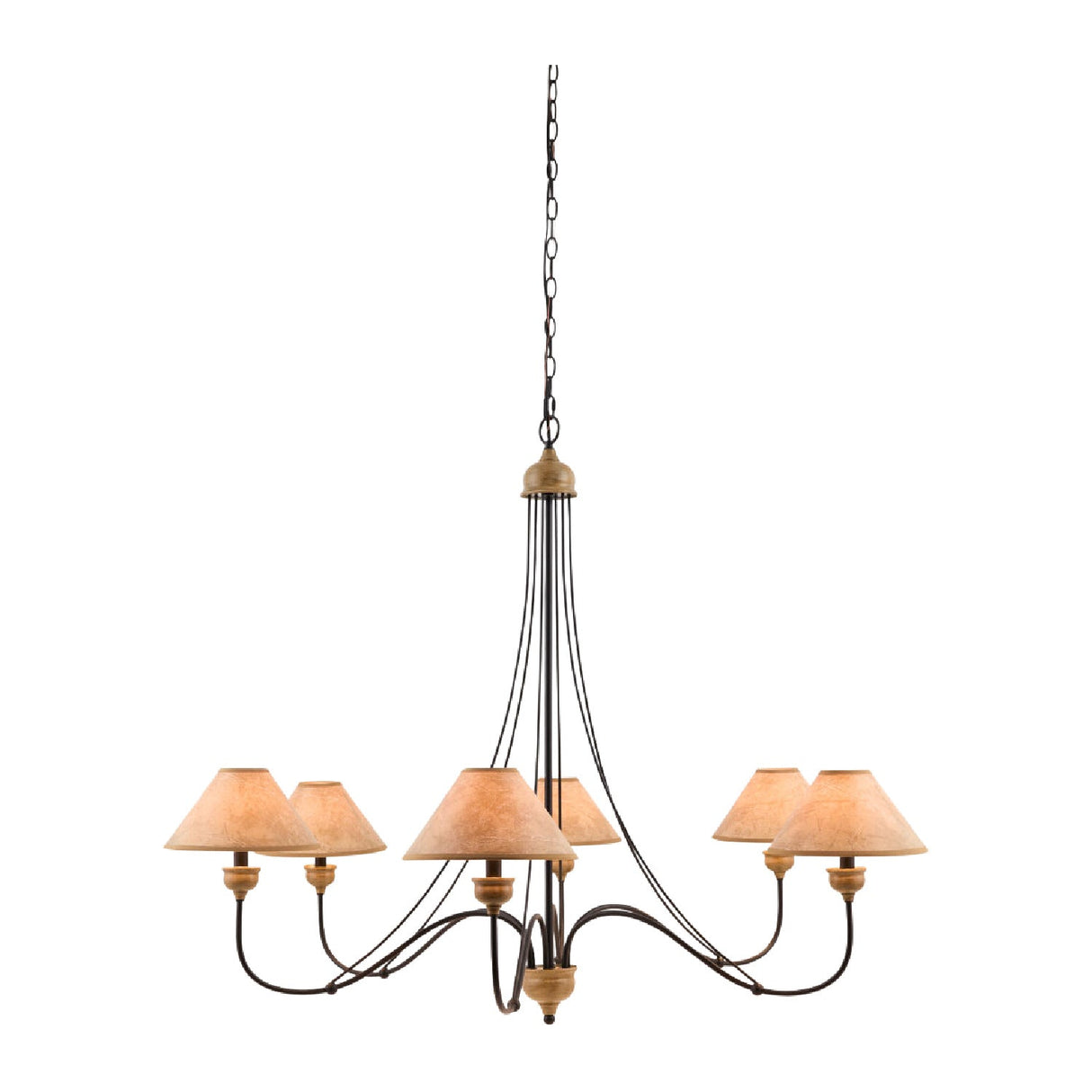 Modern European furniture - White Leather 6-Light Chandelier - www.oroa.com