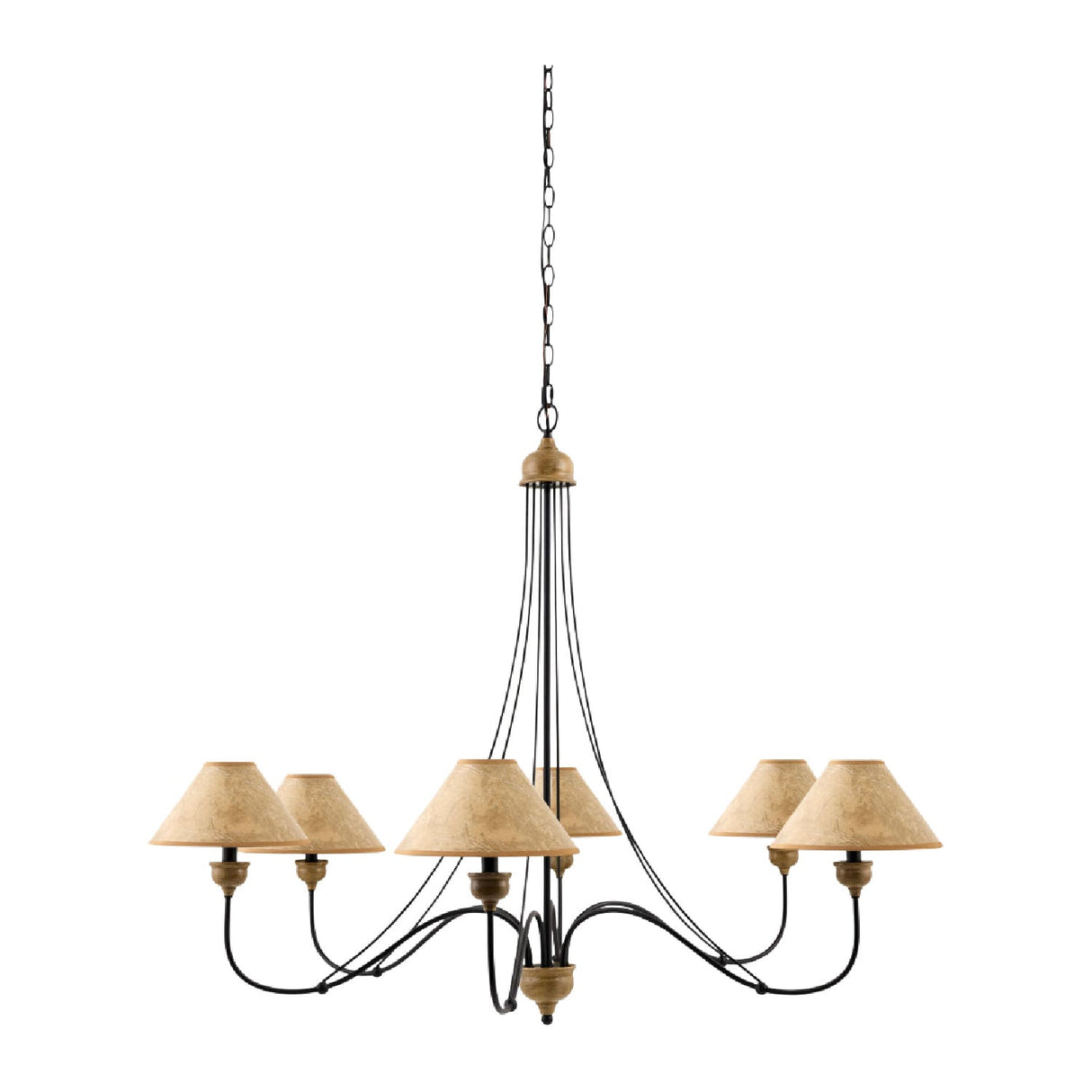 Modern European furniture - White Leather 6-Light Chandelier - www.oroa.com