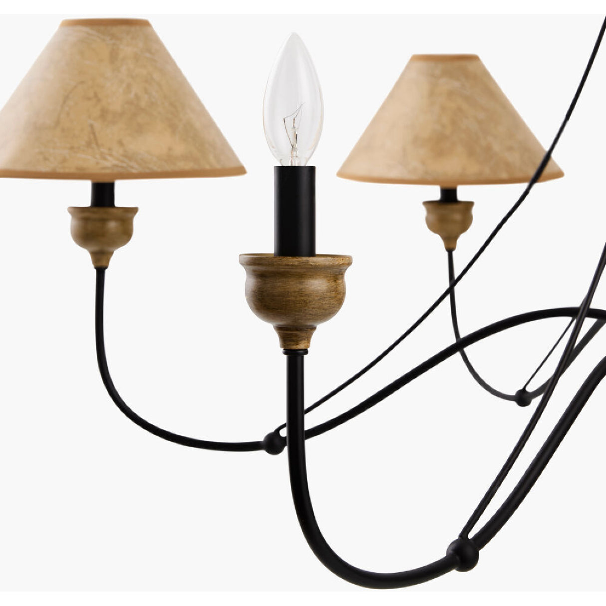 Modern European furniture - White Leather 6-Light Chandelier - www.oroa.com | Oroa.com