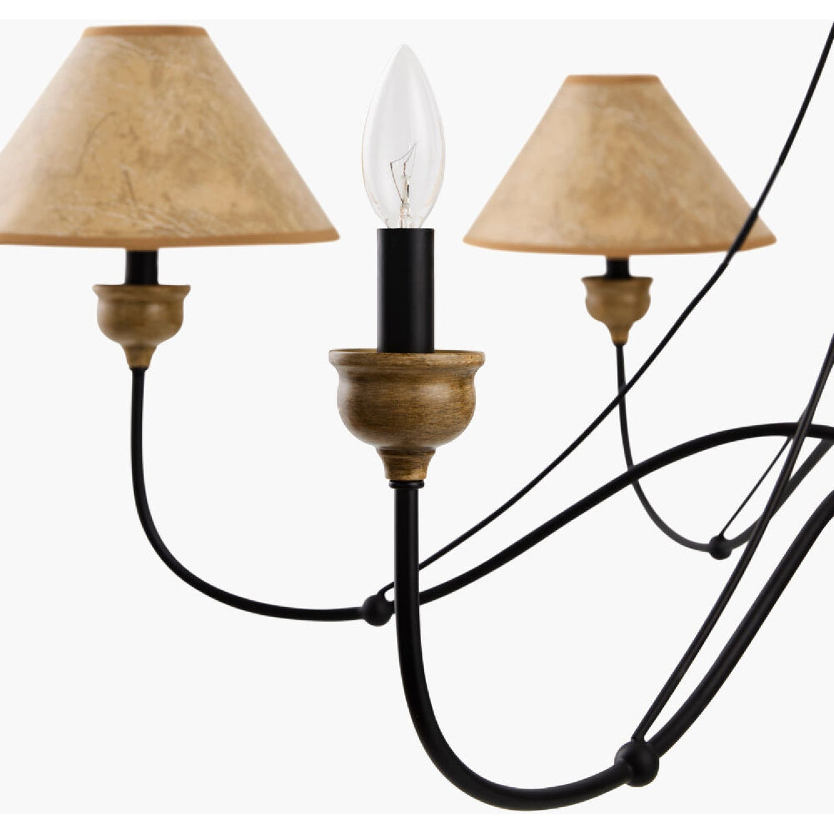 Modern European furniture - White Leather 6-Light Chandelier - www.oroa.com