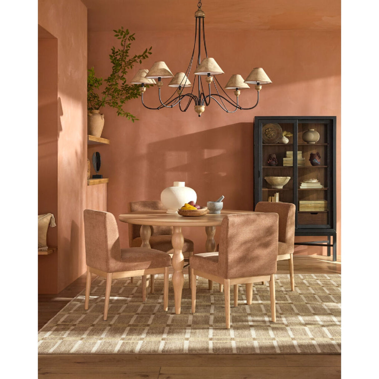 Modern European furniture - White Leather 6-Light Chandelier - www.oroa.com