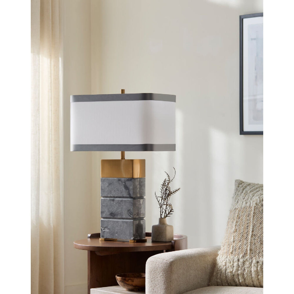 Modern European furniture - Green Marble Table Lamp - www.oroa.com