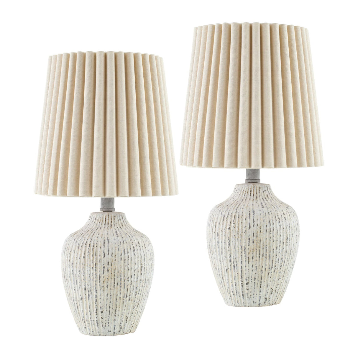 Modern European furniture - Pleated Linen Shade Table Lamps (2) - www.oroa.com