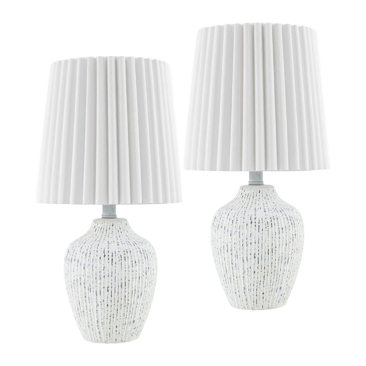 Modern European furniture - Pleated Linen Shade Table Lamps (2) - www.oroa.com