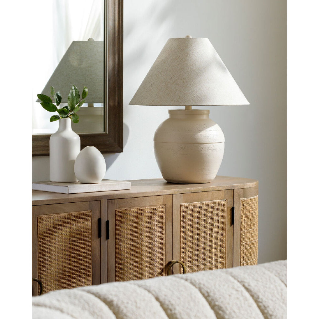 Modern European furniture - Linen Empire Shade Table Lamp - www.oroa.com