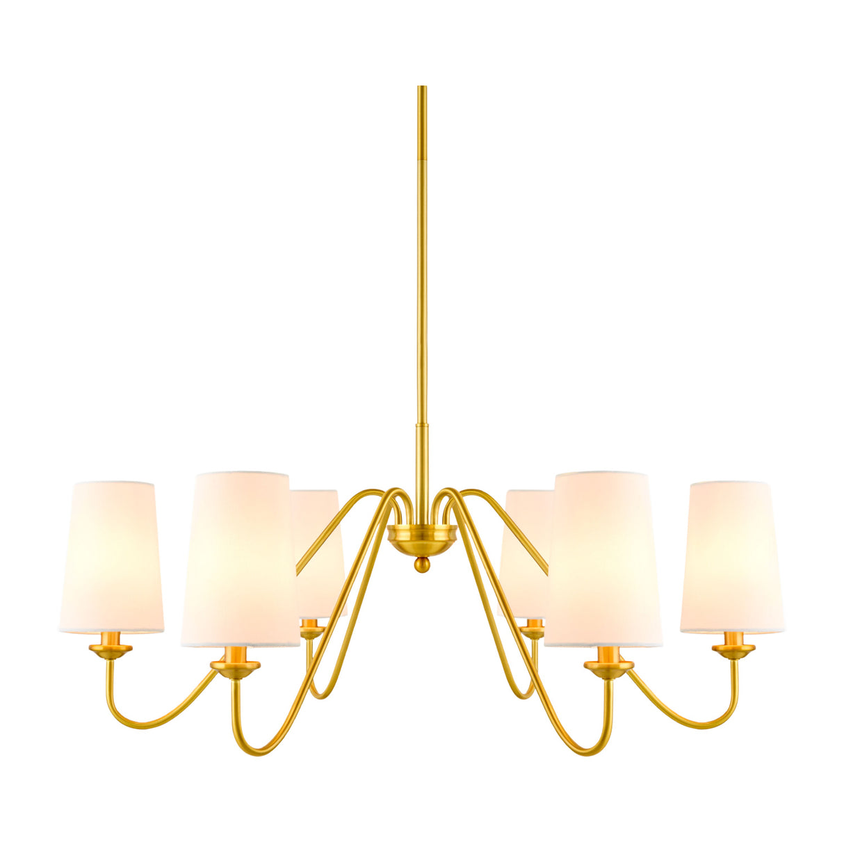 Modern European furniture - 6-Light White Linen Chandelier - www.oroa.com | Oroa.com