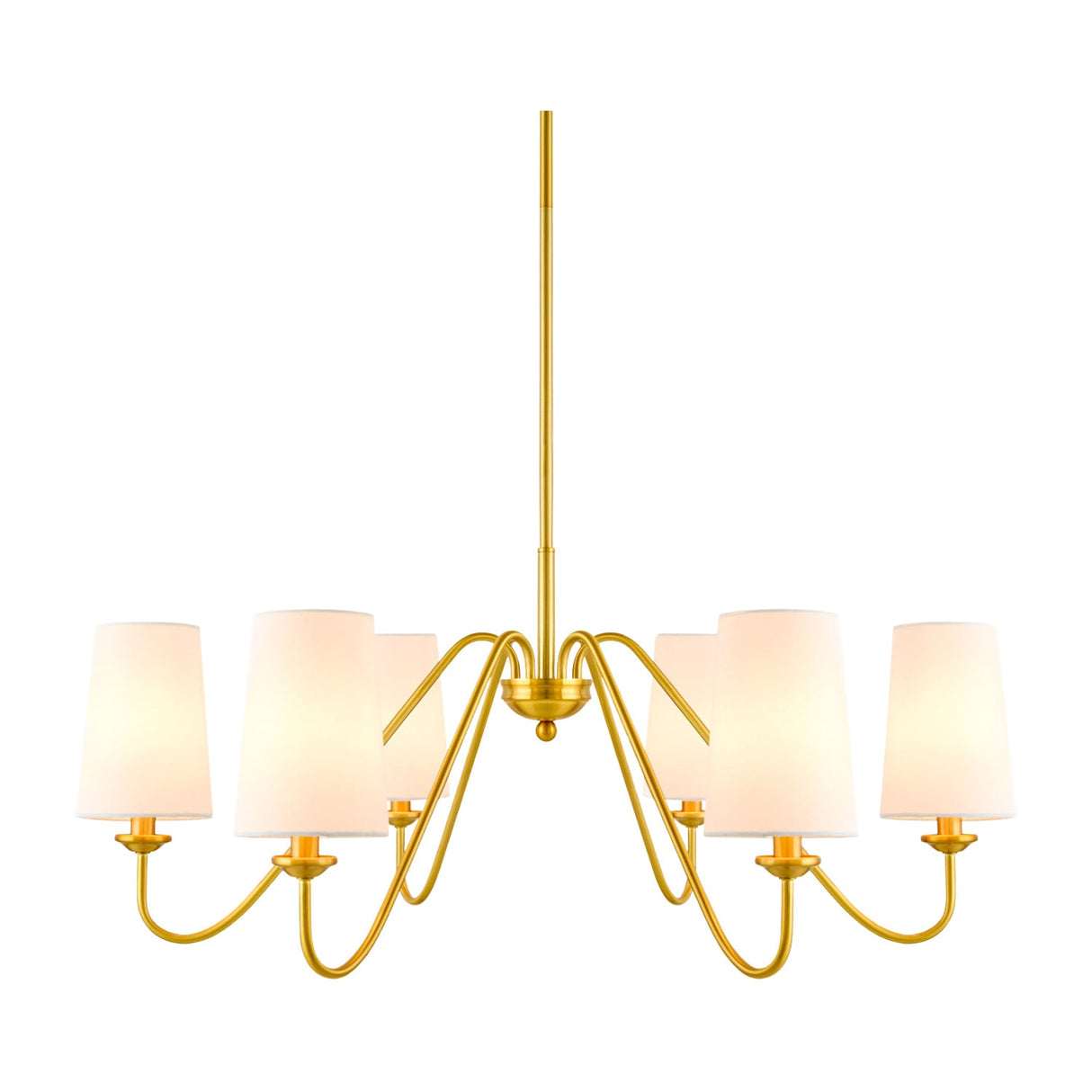 Modern European furniture - 6-Light White Linen Chandelier - www.oroa.com