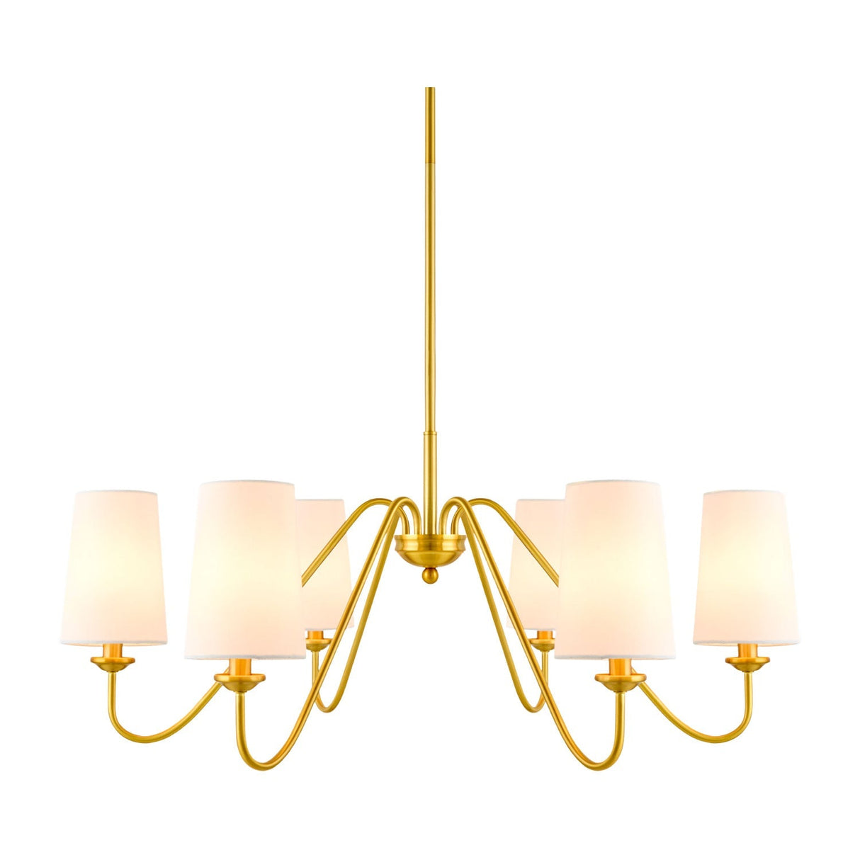 Modern European furniture - 6-Light White Linen Chandelier - www.oroa.com