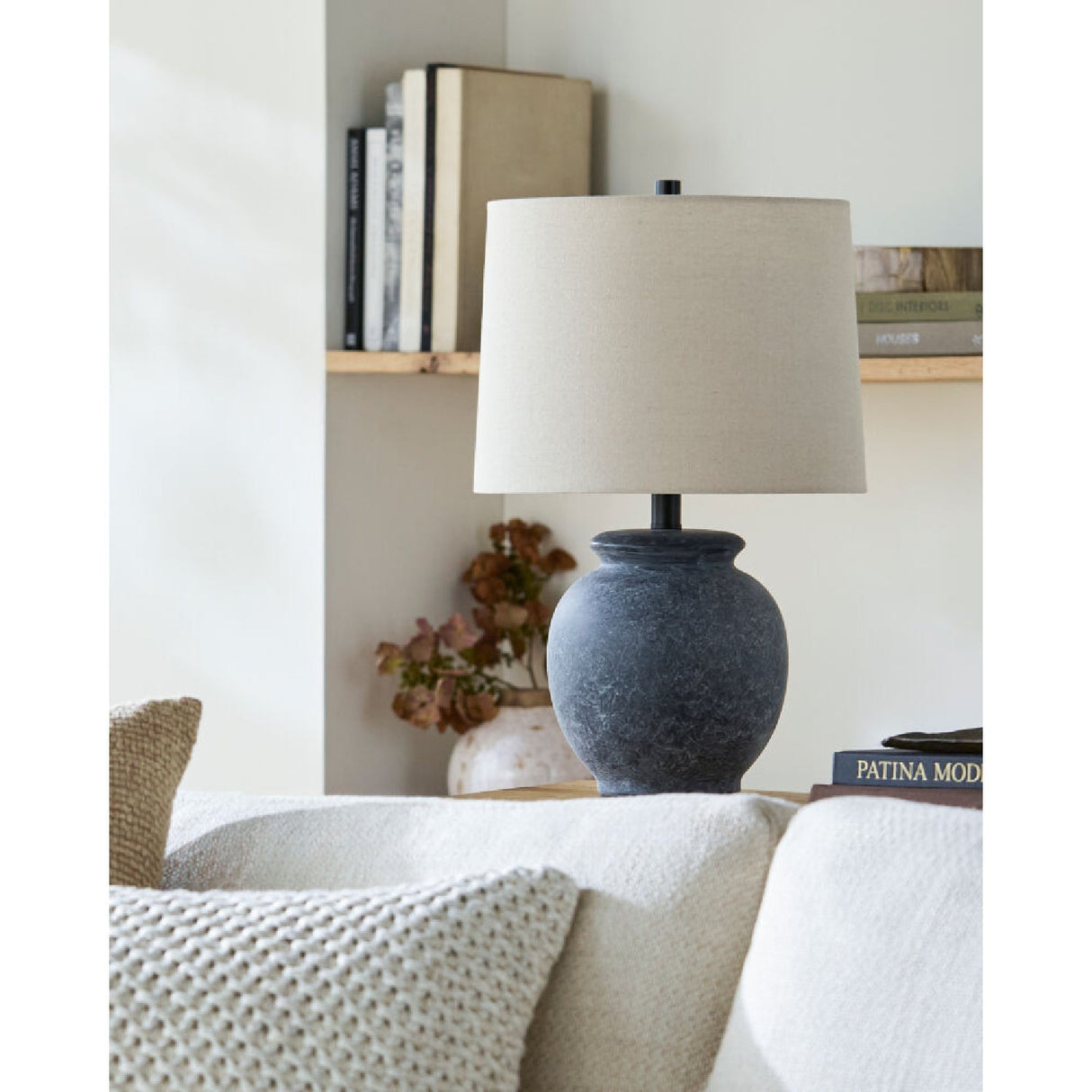 Modern European furniture - Antique Gray Ceramic Table Lamp - www.oroa.com