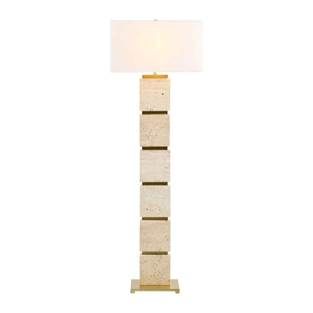 Modern European furniture - Burnished Yellow Travertine Floor Lamp - www.oroa.com