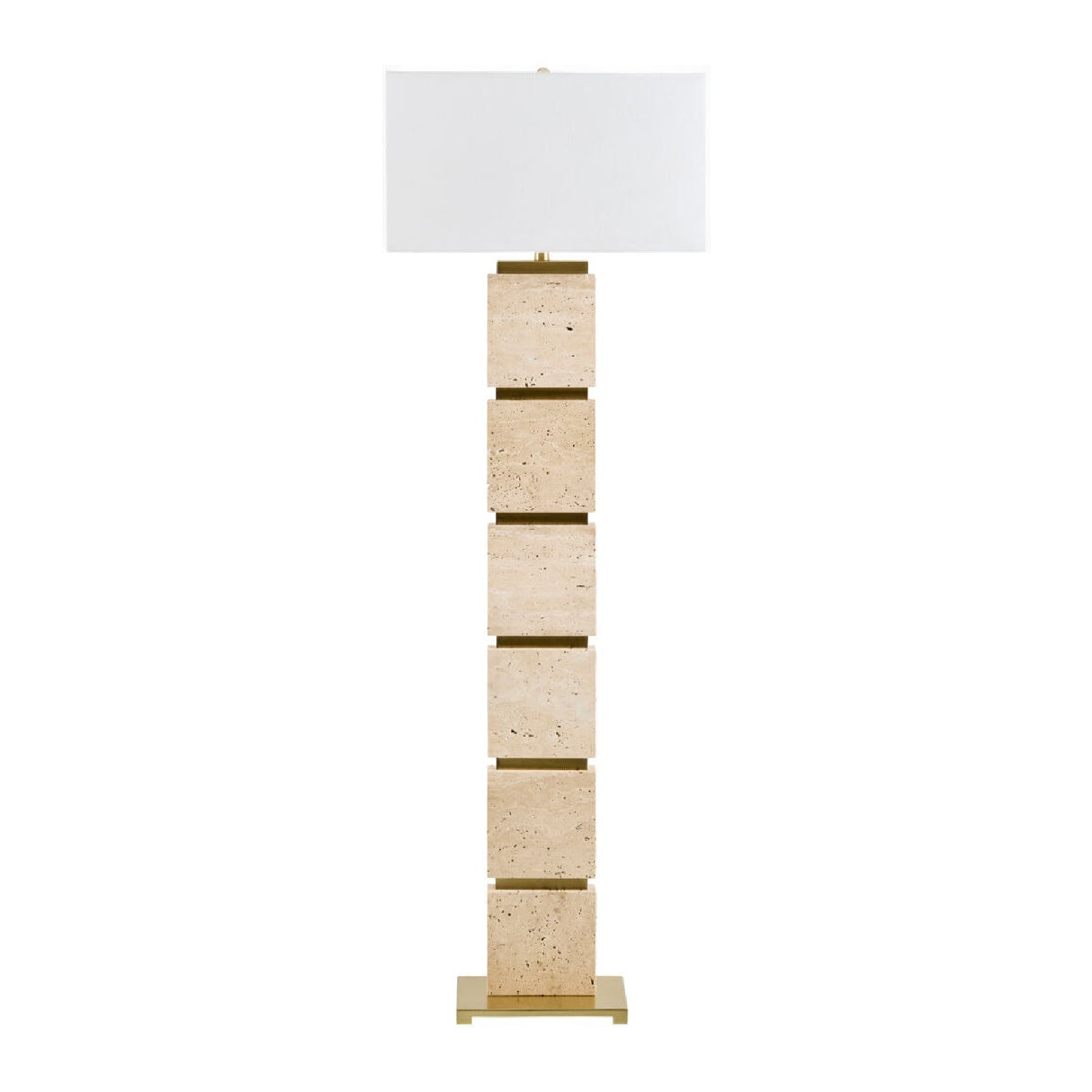 Modern European furniture - Burnished Yellow Travertine Floor Lamp - www.oroa.com
