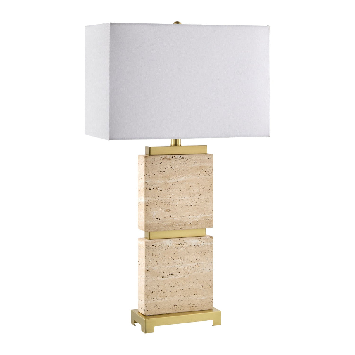 Modern European furniture - Travertine Accent Table Lamp - www.oroa.com