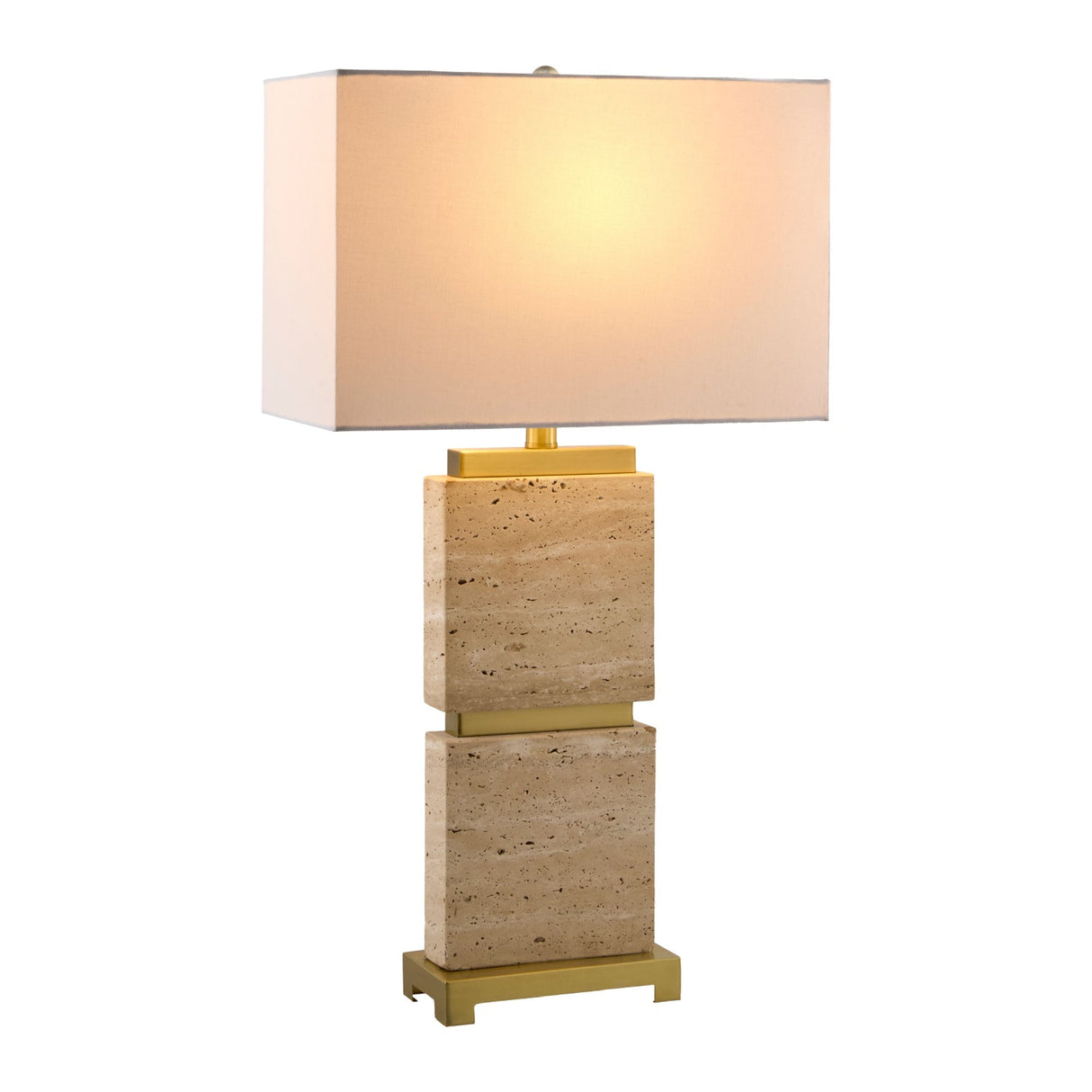 Modern European furniture - Travertine Accent Table Lamp - www.oroa.com