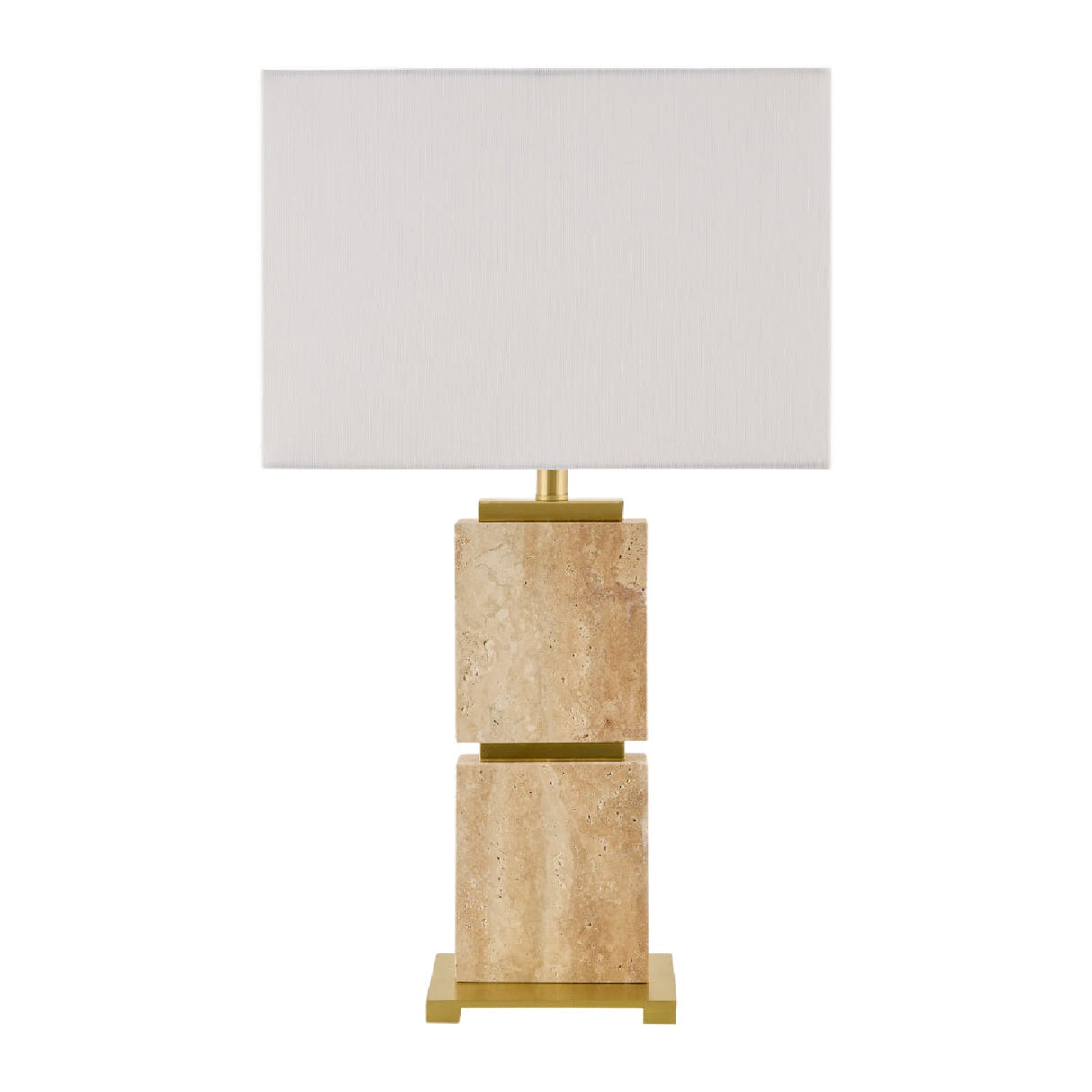 Modern European furniture - Natural Travertine Accent Table Lamp - www.oroa.com
