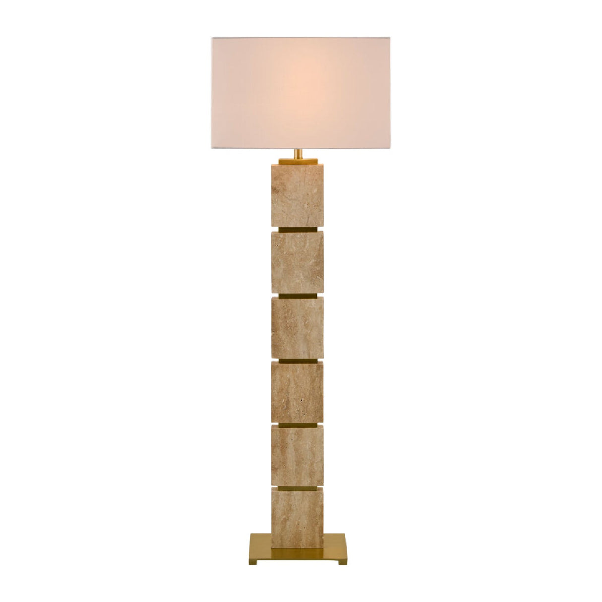 Modern European furniture - Natural Travertine Accent Floor Lamp - www.oroa.com