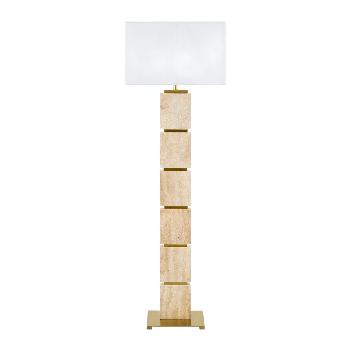Modern European furniture - Natural Travertine Accent Floor Lamp - www.oroa.com