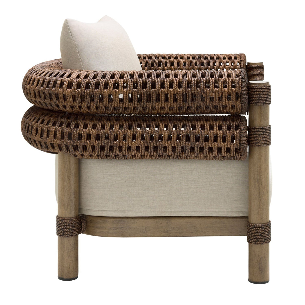 Modern European furniture - Cushioned Wicker Outdoor Accent Chair - www.oroa.com
