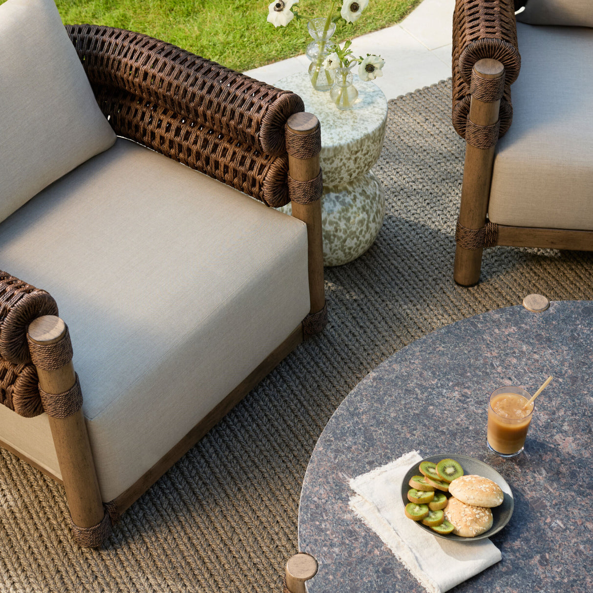 Modern European furniture - Cushioned Wicker Outdoor Accent Chair - www.oroa.com