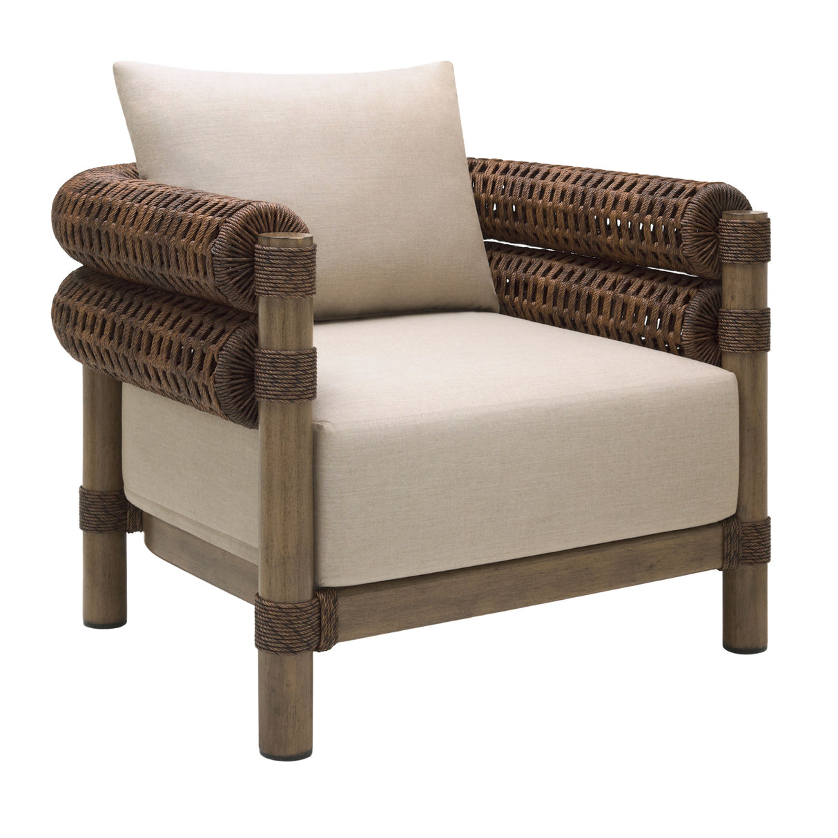 Modern European furniture - Cushioned Wicker Outdoor Accent Chair - www.oroa.com