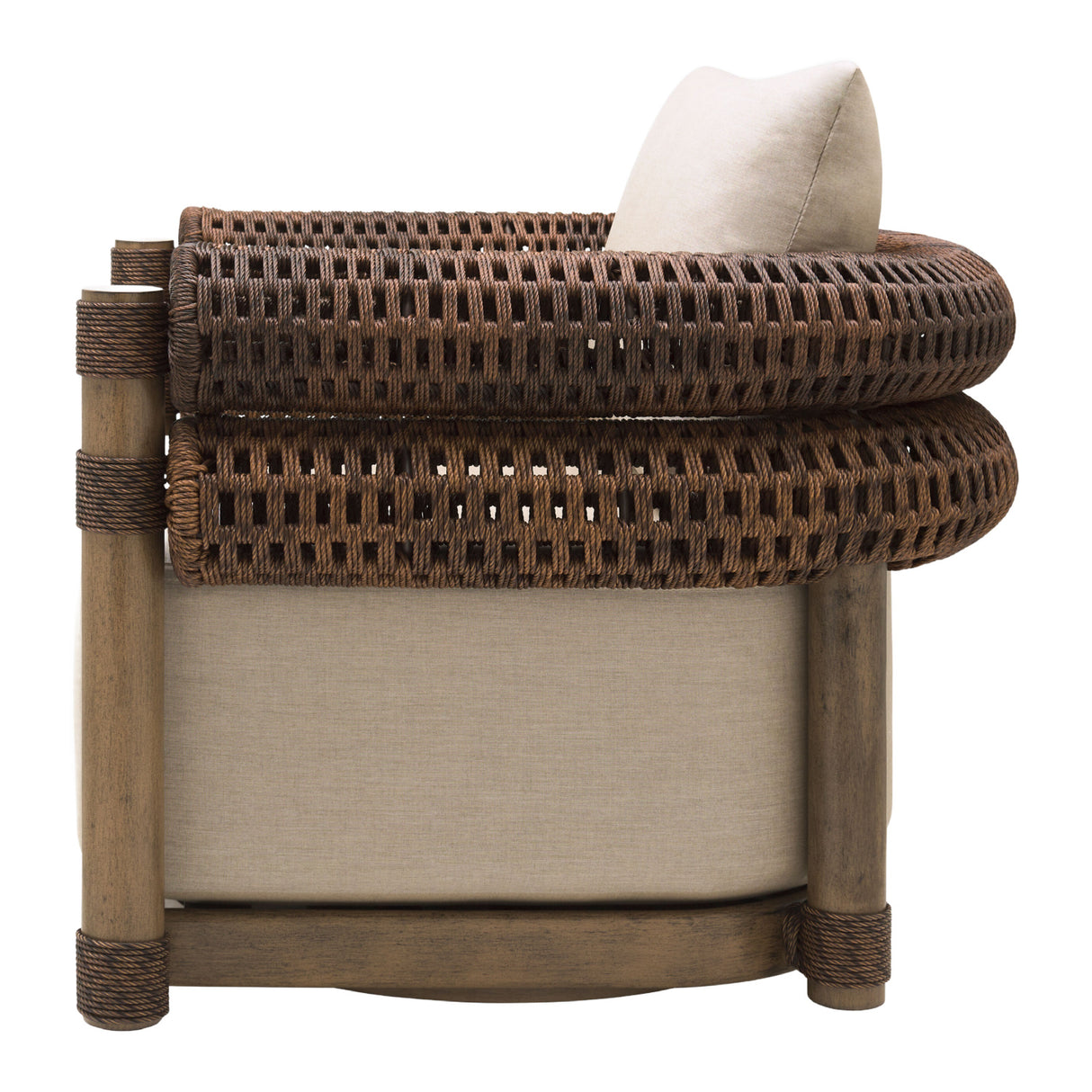 Modern European furniture - Cushioned Wicker Outdoor Swivel Chair - www.oroa.com