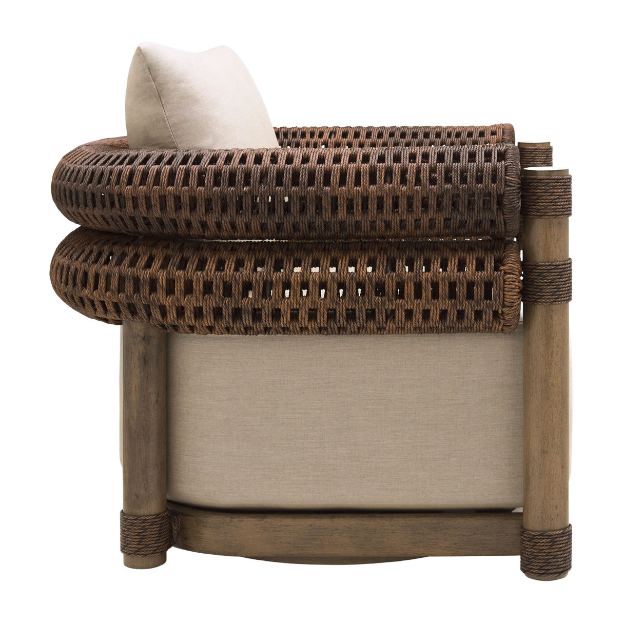 Modern European furniture - Cushioned Wicker Outdoor Swivel Chair - www.oroa.com