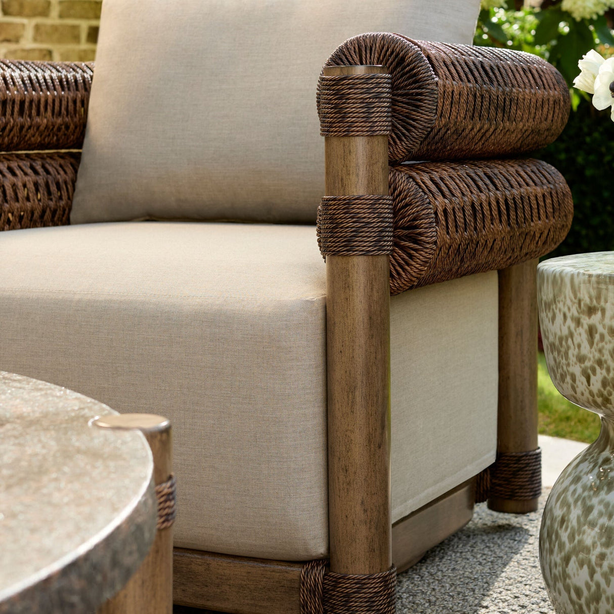 Modern European furniture - Cushioned Wicker Outdoor Swivel Chair - www.oroa.com