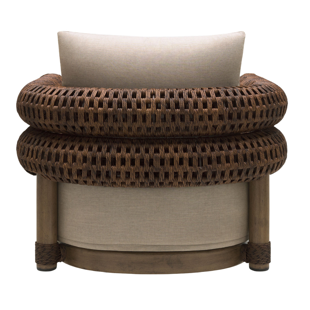 Modern European furniture - Cushioned Wicker Outdoor Swivel Chair - www.oroa.com