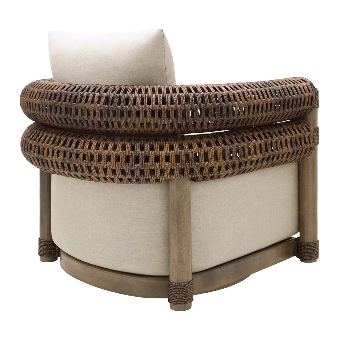 Modern European furniture - Cushioned Wicker Outdoor Swivel Chair - www.oroa.com