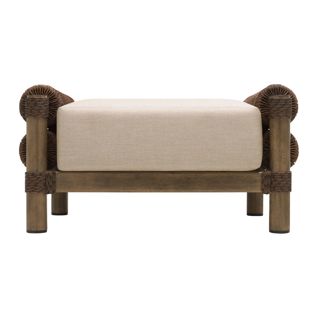 Modern European furniture - Cushioned Wicker Outdoor Ottoman - www.oroa.com