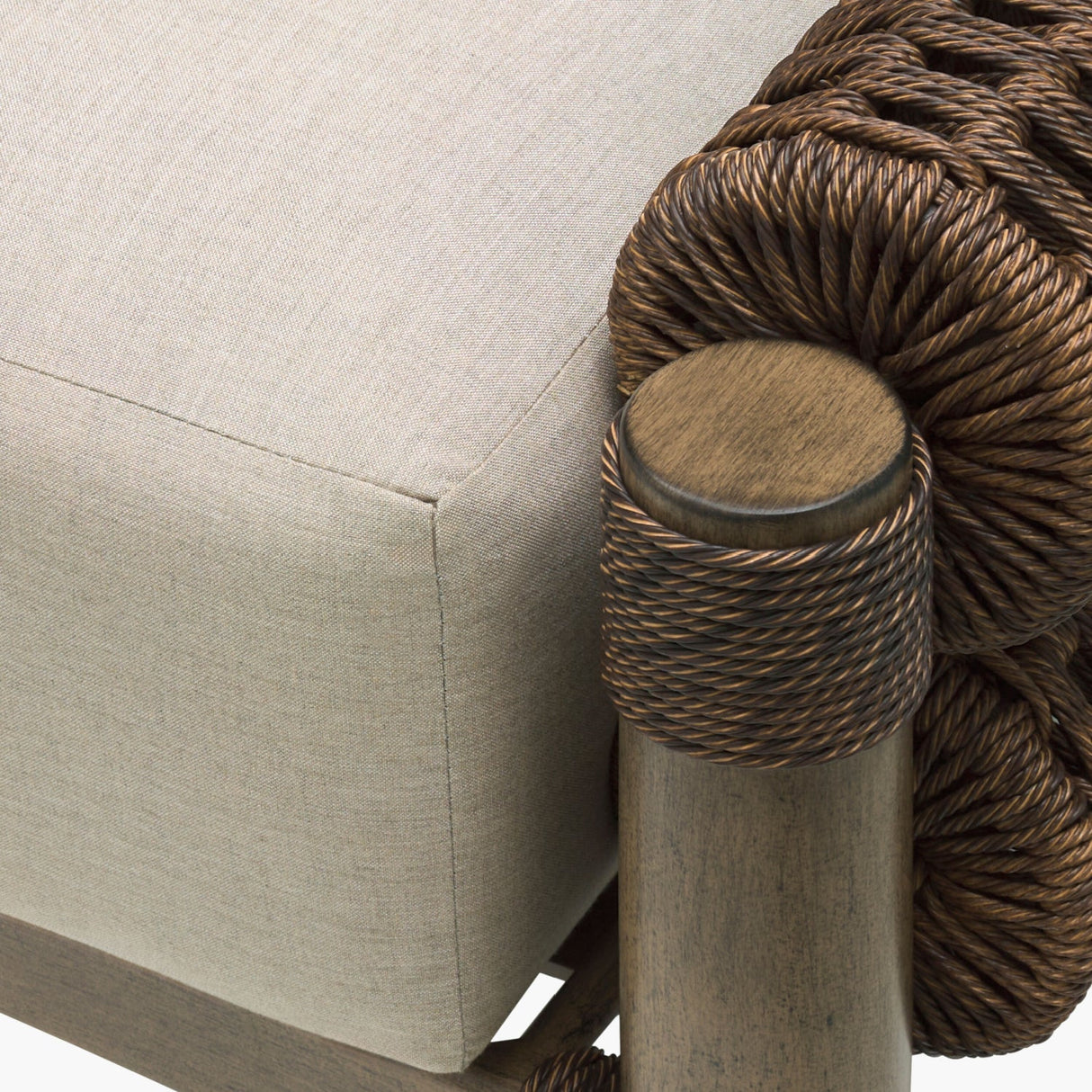 Modern European furniture - Cushioned Wicker Outdoor Ottoman - www.oroa.com