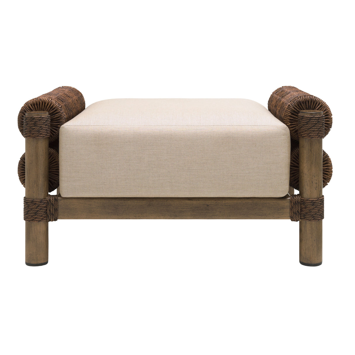 Modern European furniture - Cushioned Wicker Outdoor Ottoman - www.oroa.com