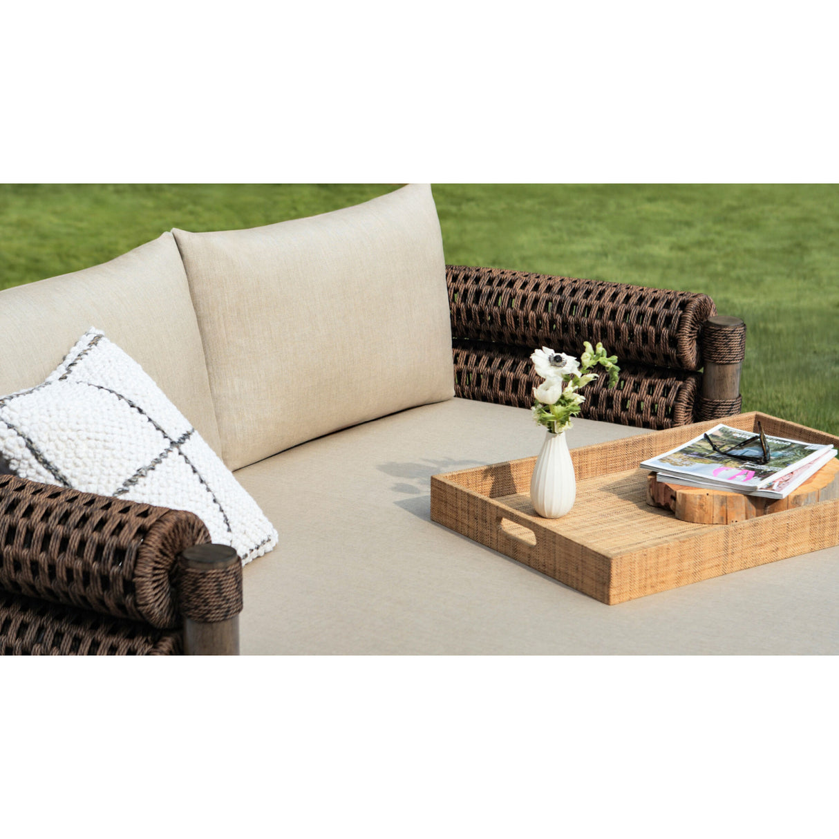 Modern European furniture - Cushioned Wicker Outdoor Daybed - www.oroa.com