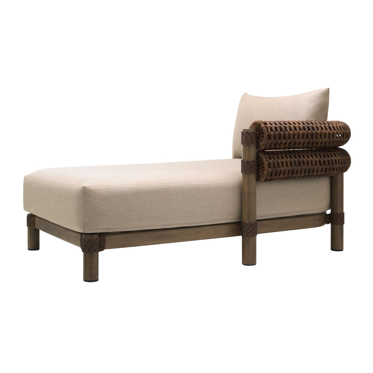 Modern European furniture - Cushioned Wicker Outdoor Left-Armed Chaise - www.oroa.com