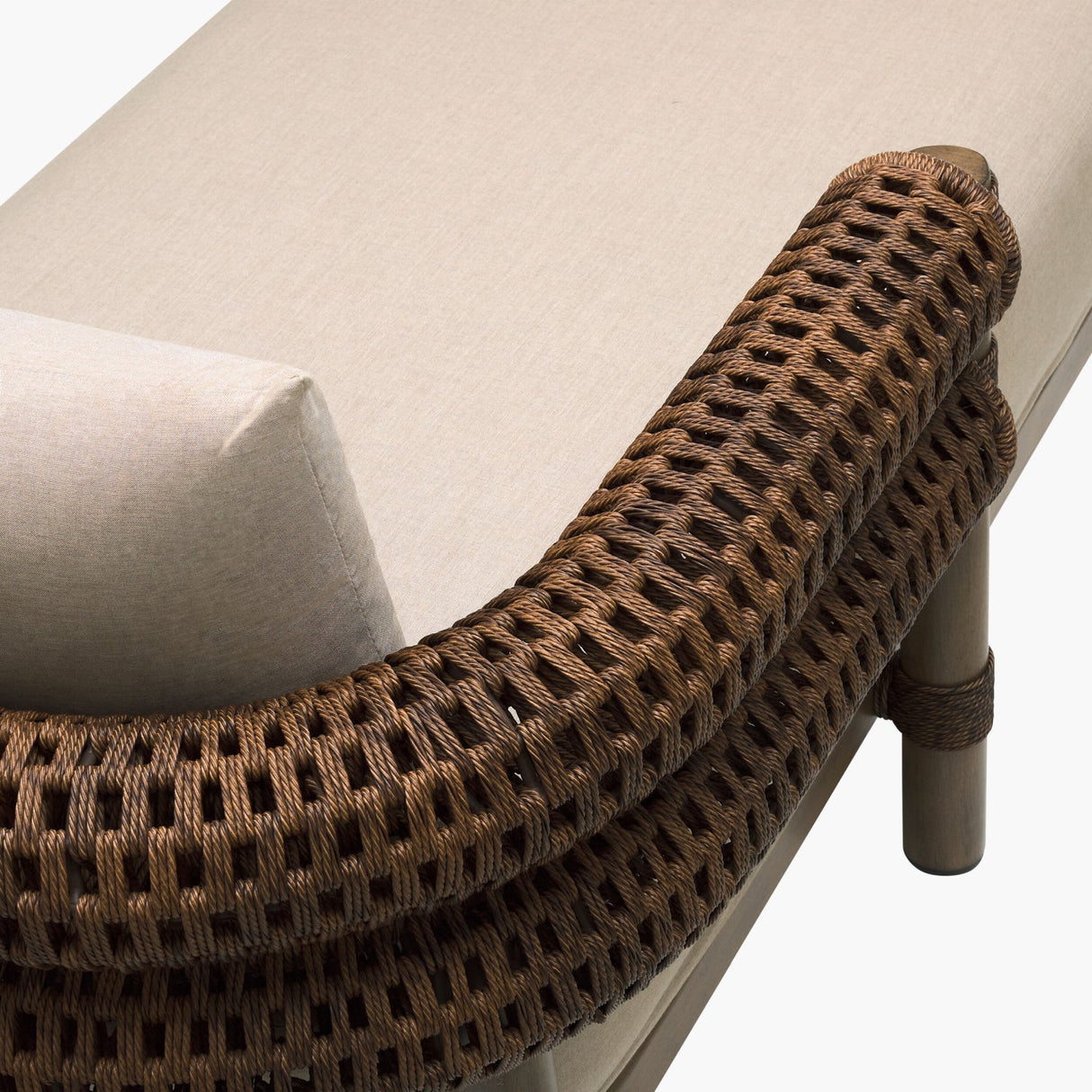 Modern European furniture - Cushioned Wicker Outdoor Left-Armed Chaise - www.oroa.com