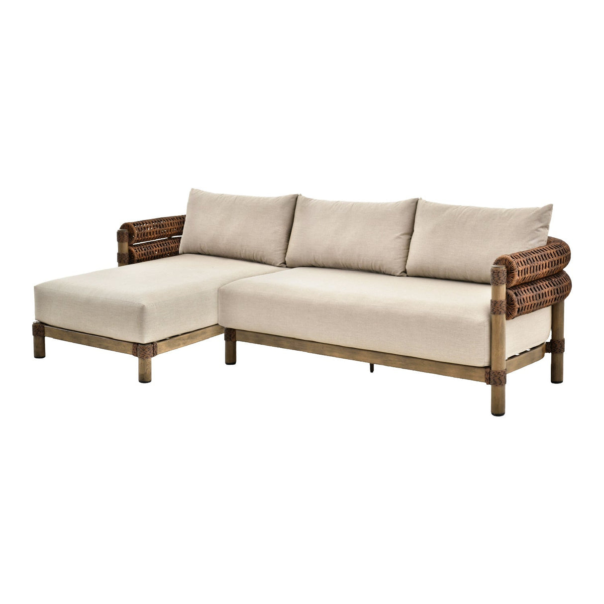 Modern European furniture - Cushioned Wicker Outdoor Left-Armed Chaise - www.oroa.com