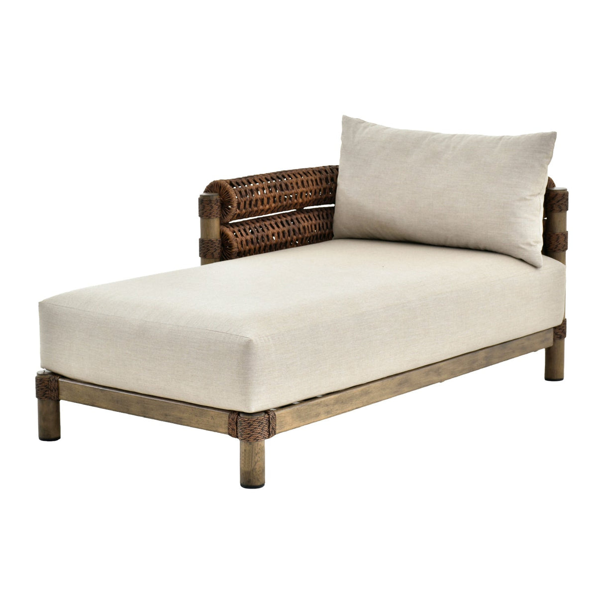 Modern European furniture - Cushioned Wicker Outdoor Left-Armed Chaise - www.oroa.com