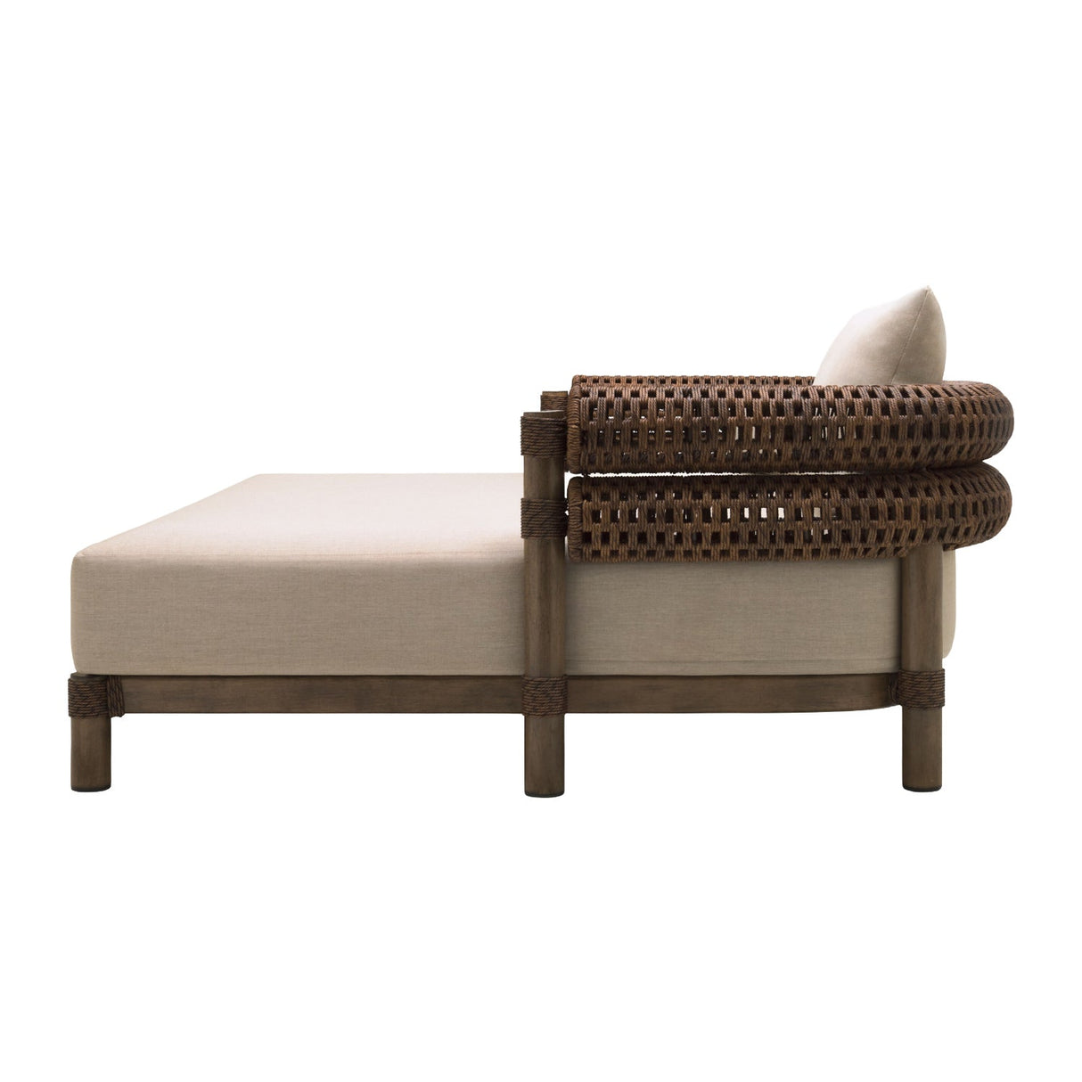 Modern European furniture - Cushioned Wicker Outdoor Left-Armed Chaise - www.oroa.com