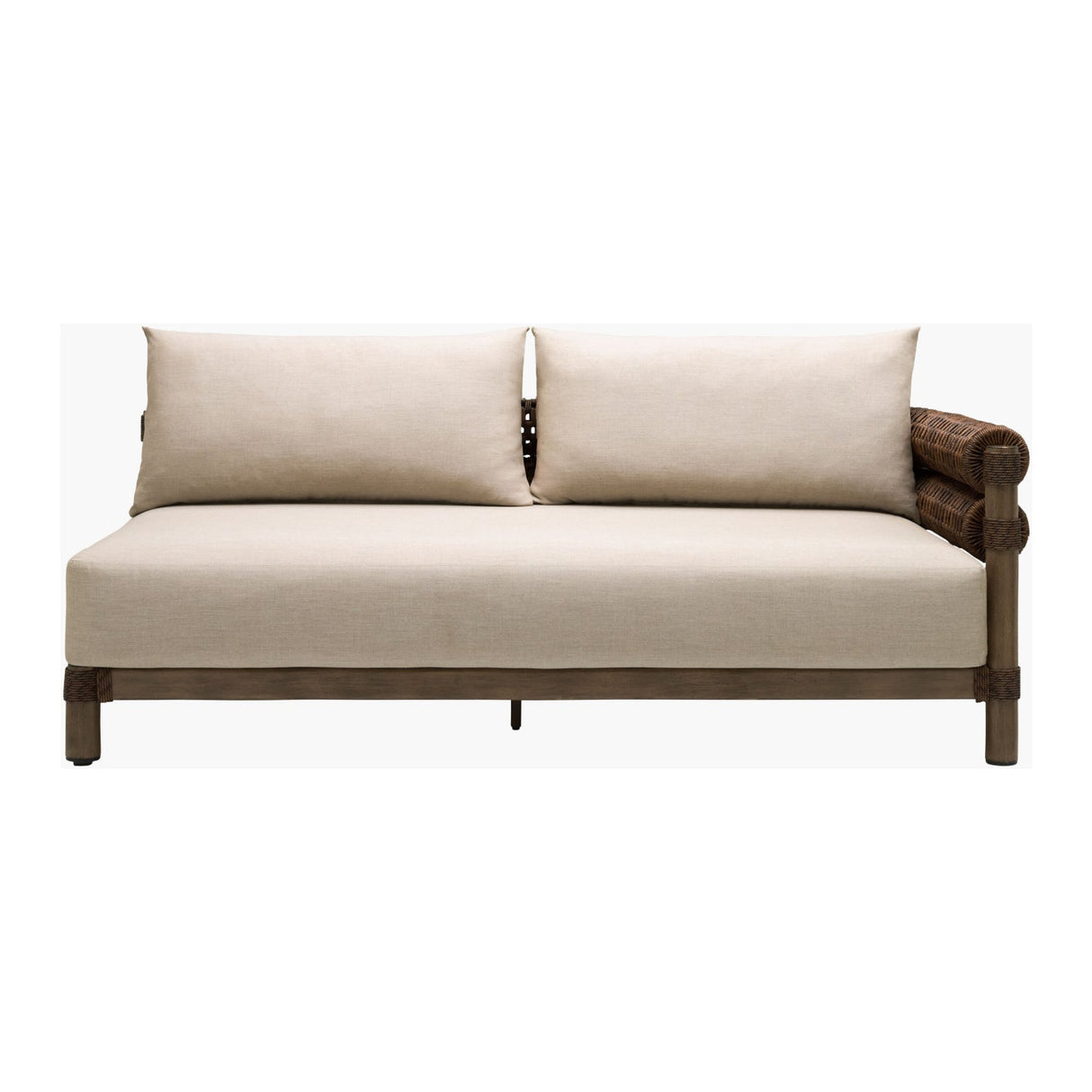 Modern European furniture - Cushioned Wicker Outdoor Right-Armed Sofa - www.oroa.com