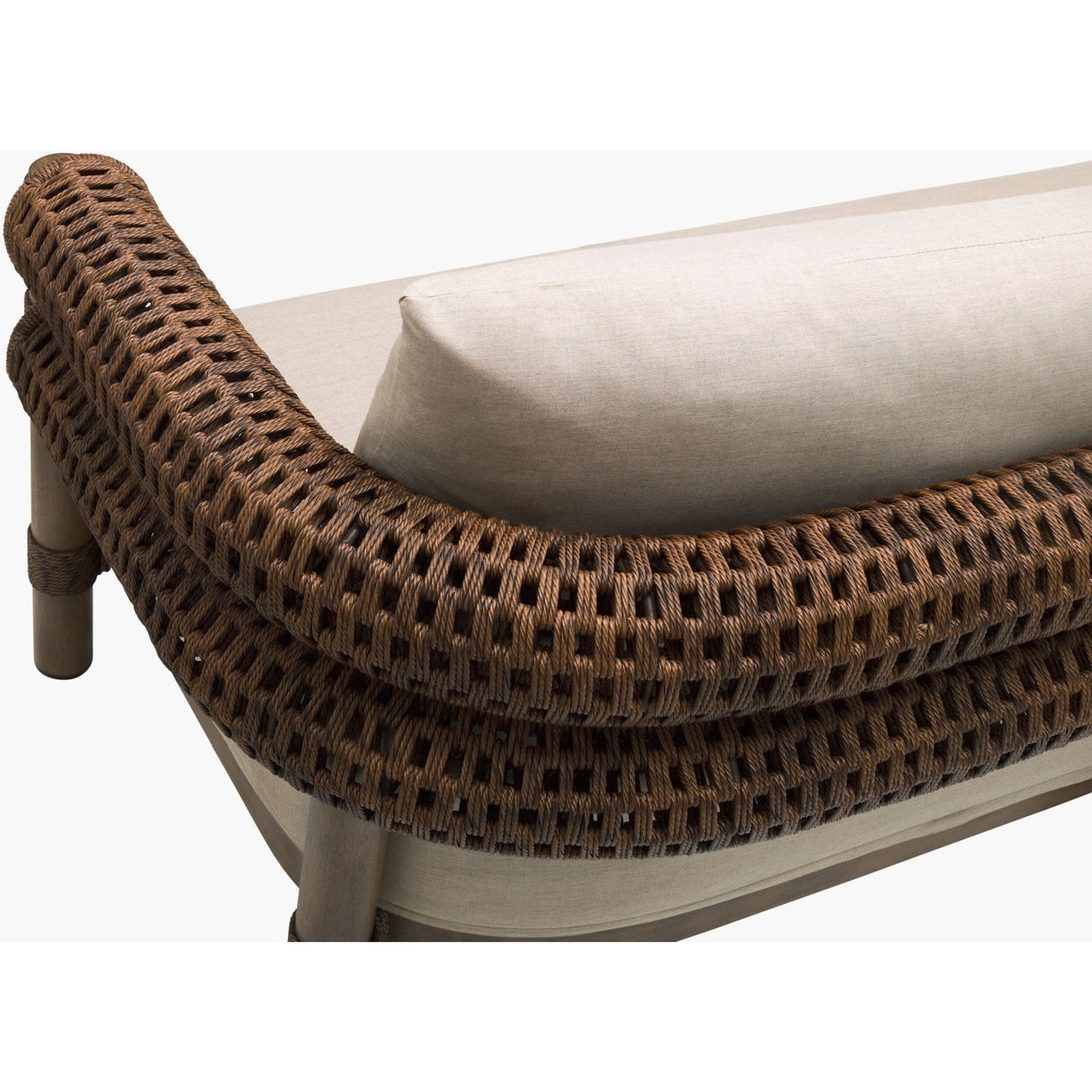 Modern European furniture - Cushioned Wicker Outdoor Right-Armed Sofa - www.oroa.com