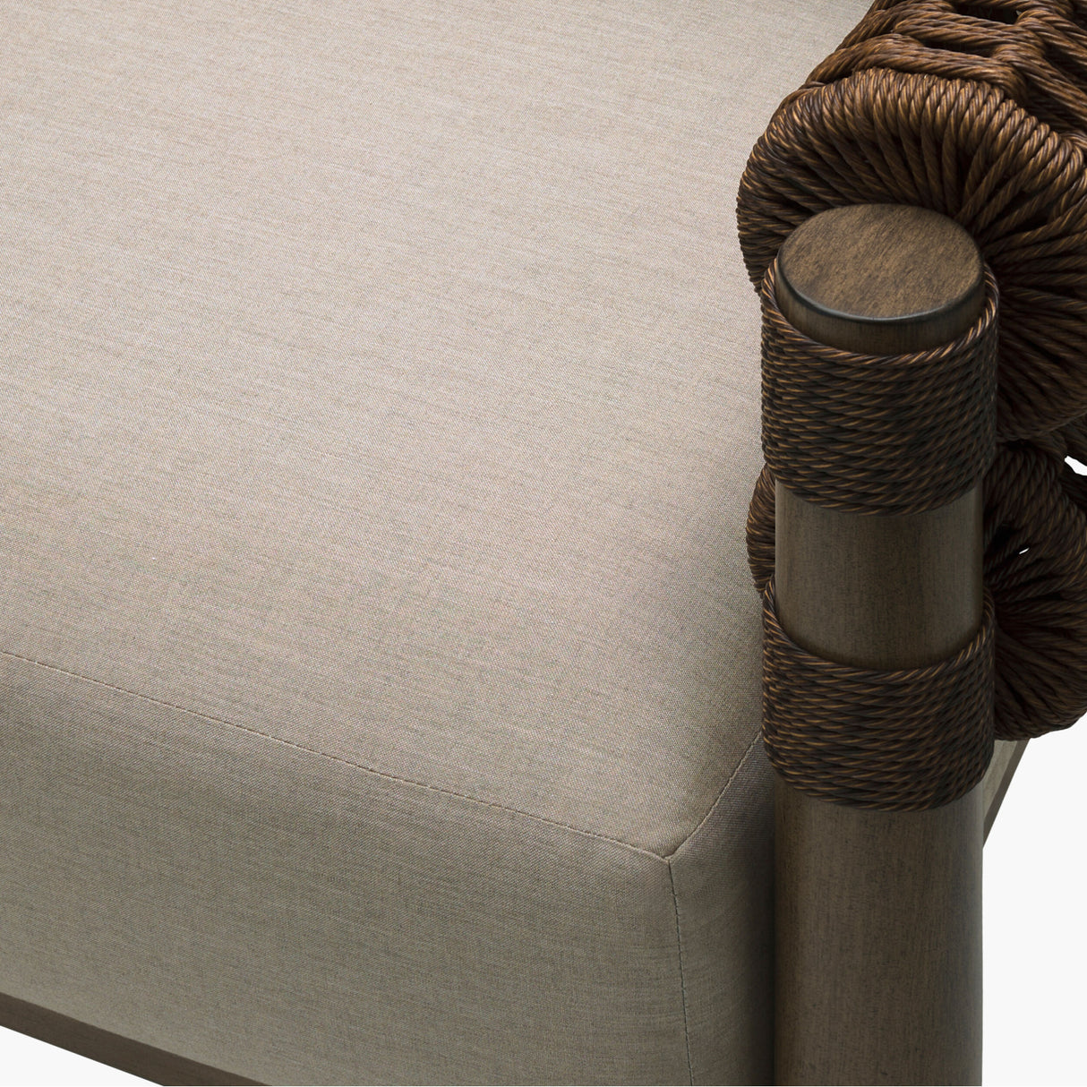 Modern European furniture - Cushioned Wicker Outdoor Right-Armed Sofa - www.oroa.com