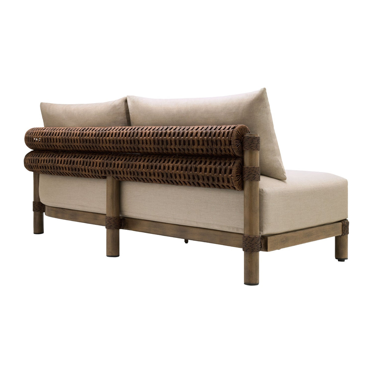 Modern European furniture - Cushioned Wicker Outdoor Right-Armed Sofa - www.oroa.com