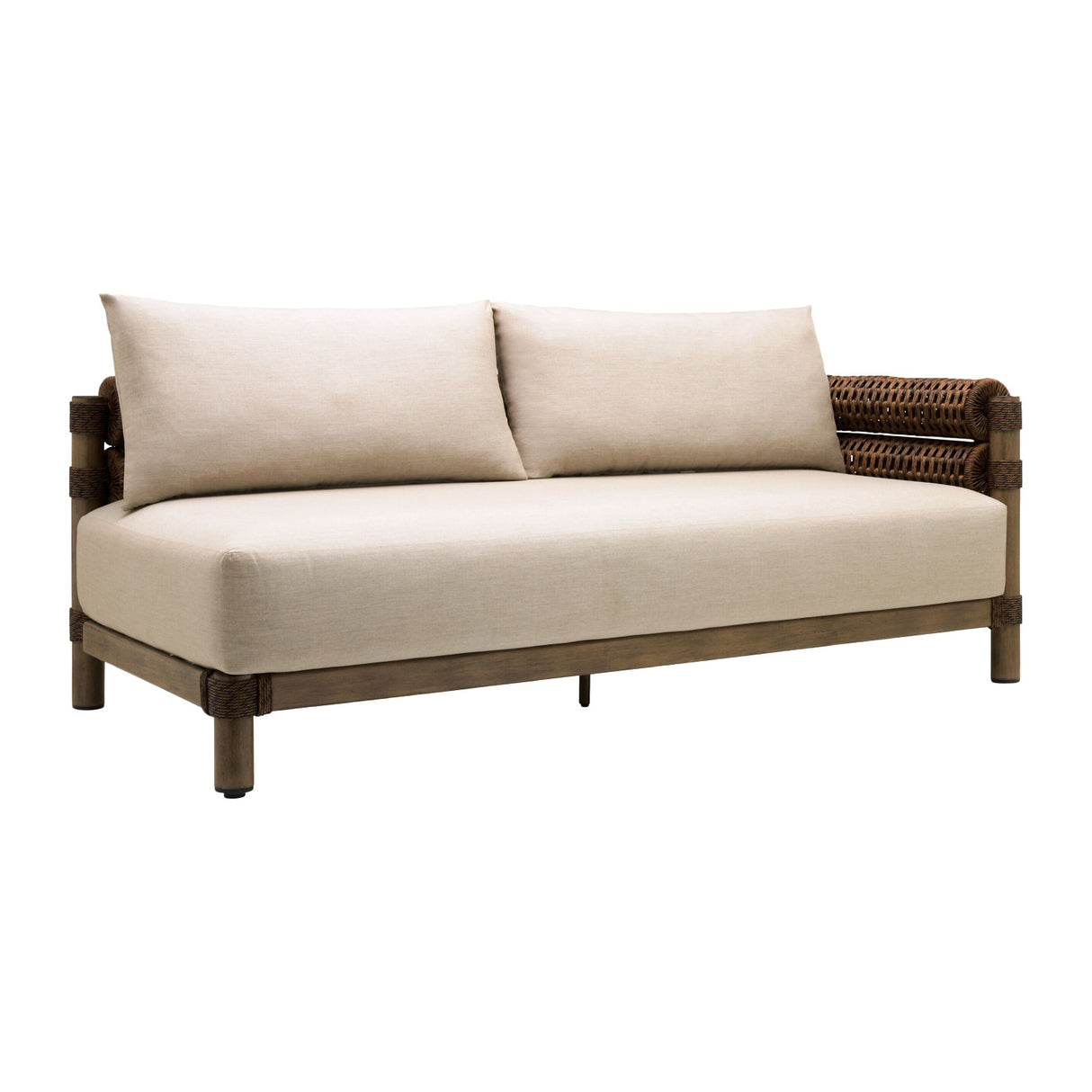 Modern European furniture - Cushioned Wicker Outdoor Right-Armed Sofa - www.oroa.com