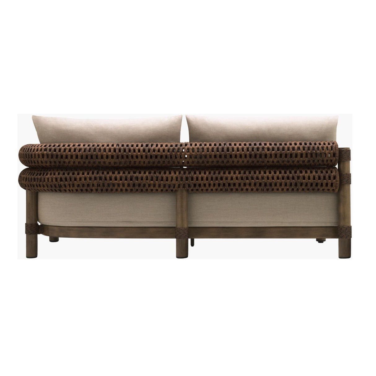 Modern European furniture - Cushioned Wicker Outdoor Right-Armed Sofa - www.oroa.com