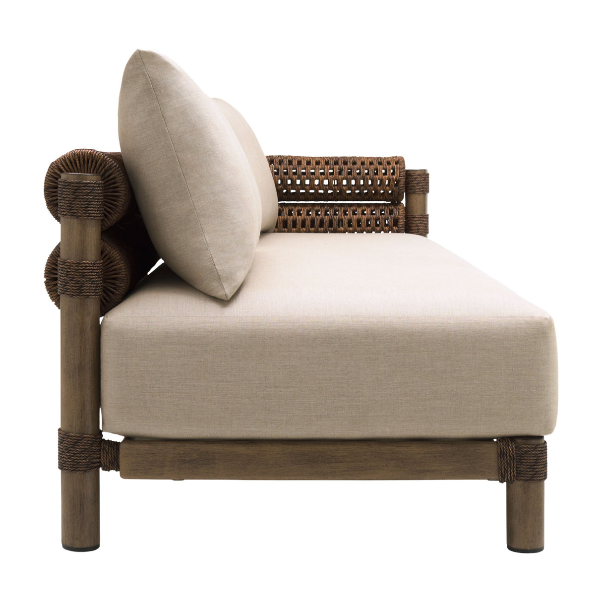 Modern European furniture - Cushioned Wicker Outdoor Right-Armed Sofa - www.oroa.com